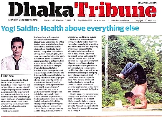 Yogi Saldin: Health above everything else